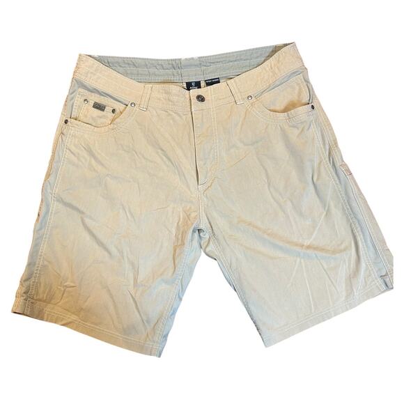 KUHL Fossil Tan Shorts Radikl Nylon Stretch Hiking Cargo Vented Men's Size 38 - Picture 1 of 11